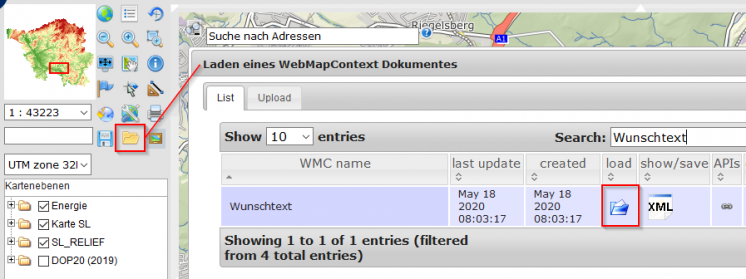 WebMapContext Dokument laden