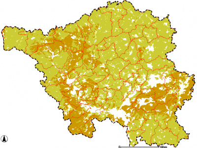 Karte der Luftkapazität der Böden