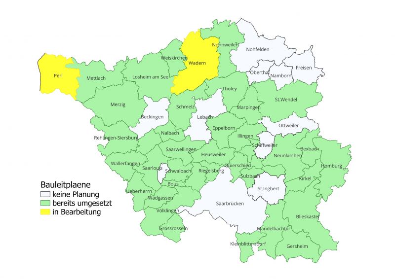 Bebauungspläne und Flächennutzungspläne der saarländischen Kommunen